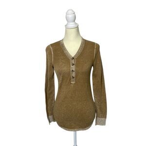 Eddie Bauer Ribbed Henley Sweater Top Women's Size Small Bella Swan Y2K Grunge